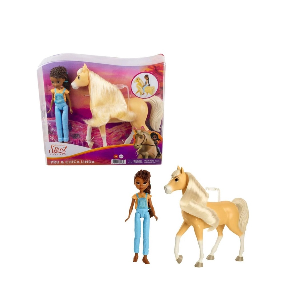 Mattel Spirit Doll and Horse Set - Blue and Cream